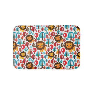 Tapis De Bain le rétro lion mignon badine l'illustration