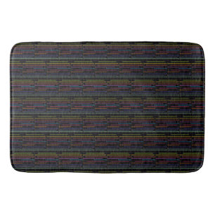 Tapis De Bain Le rétro néon raye le rétro style