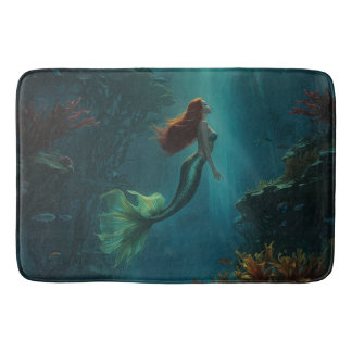 Tapis De Bain Le rêve d'Imaginaire de Mermaid Scène sous-marine