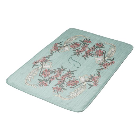 Tapis De Bain Le roman de la soie avec Monogram Aqua (Angle)