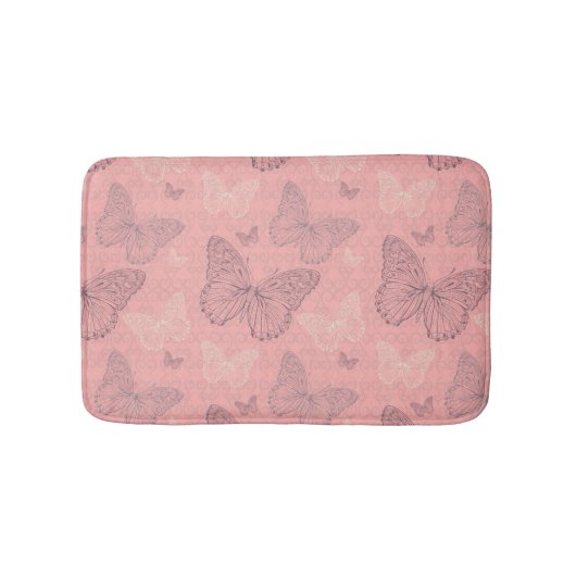 Tapis De Bain Le rose de papillon (Devant)