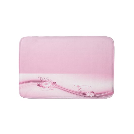Tapis De Bain Le rose fleurit des vagues de n (Devant)