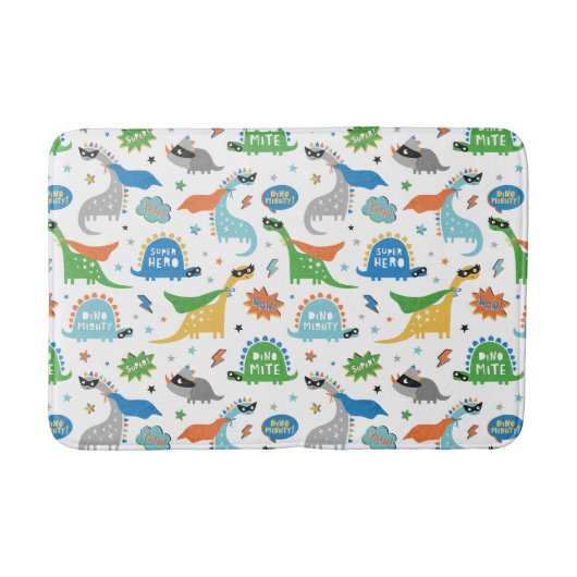 Tapis De Bain Le super-héros de dinosaures aux couleurs vives (Devant)
