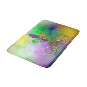 Tapis De Bain Le vert violet doré festif de SlipperyJoe sur le t