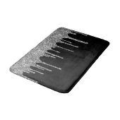 Tapis De Bain Lecteurs de Parties scintillant argenté chic noir  (Angle)