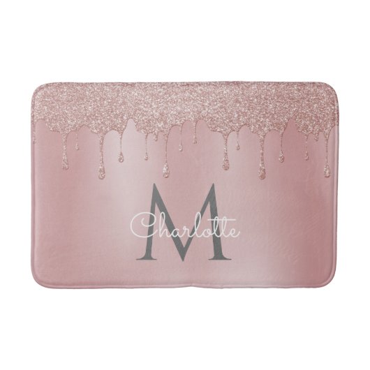 Tapis De Bain Lecteurs de Parties scintillant rose Fille Monogra (Devant)