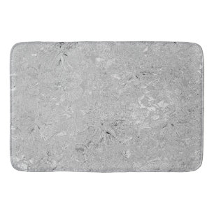Tapis De Bain "L'élégance en argent : des fleurs d'hibiscus brûl
