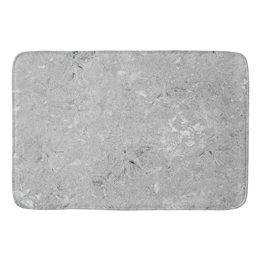 Tapis De Bain "L'élégance en argent : des fleurs d'hibiscus brûl (Devant)