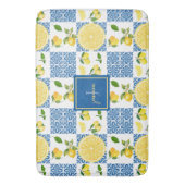 Tapis De Bain Lemon Monogram Name French Country Tile Pattern (devant Vertical)