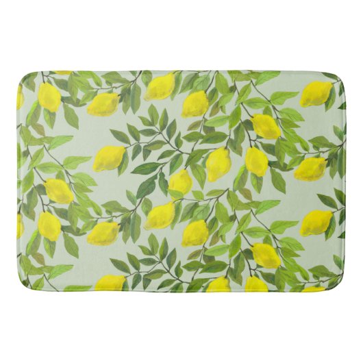 Tapis De Bain Lémons et branches jaunes (Devant)
