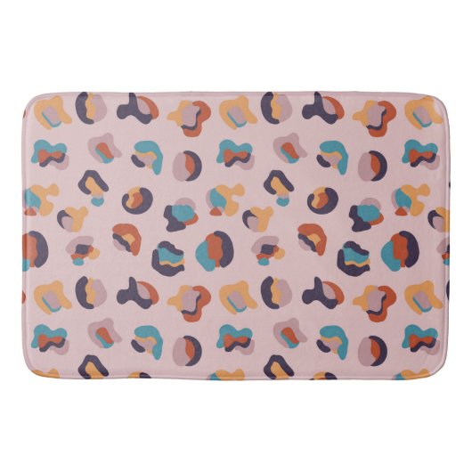 Tapis De Bain Leopard animal rose moderne (Devant)