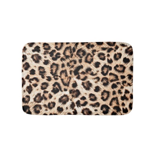 Tapis De Bain Leopard Design Motif : Wild Elegance. (Devant)