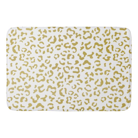 Tapis De Bain Leopard d'or, Parties scintillant d'or, Empreinte (Devant)