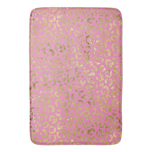 Tapis De Bain Léopard doré rose (devant Vertical)