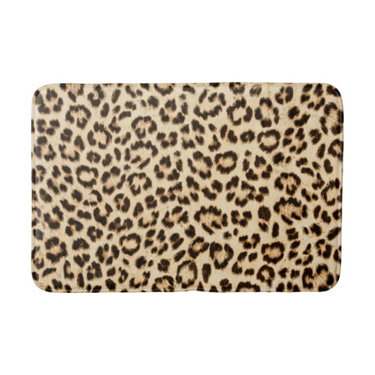 Tapis De Bain Leopard en cuir Imprimer Motif Monogramme (Devant)