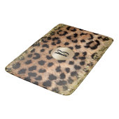 Tapis De Bain Léopard Guépard Imprimé Animal Monogramme Paillett (Angle)