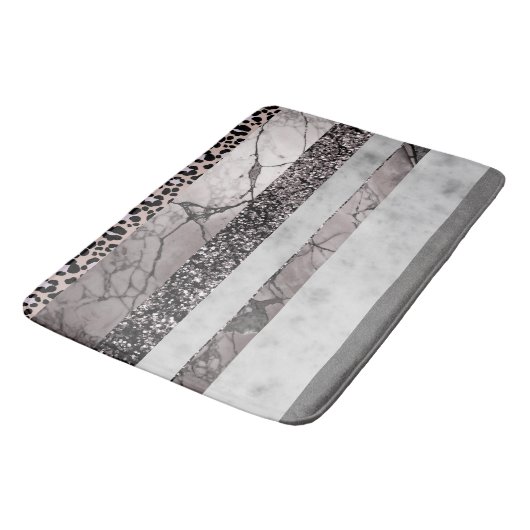 Tapis De Bain Leopard Marble Glitter Stripes Glam 1 (Angle)