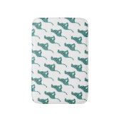 Tapis De Bain Léopard noir et Turquoise (Devant (Vertical))
