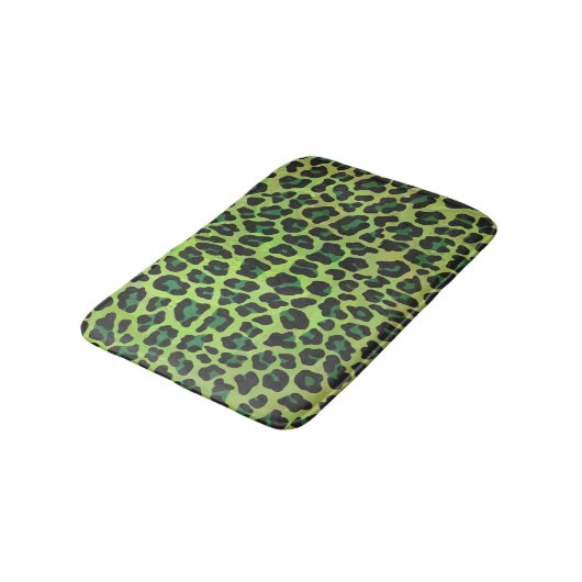 Tapis De Bain Léopard noir et vert (Angle)