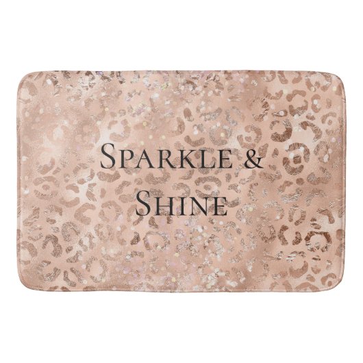 Tapis De Bain Léopard or Rose rose pâle (Devant)