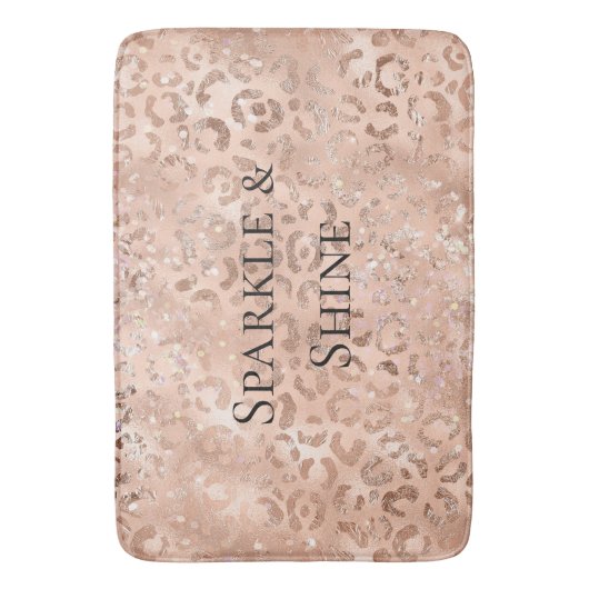 Tapis De Bain Léopard or Rose rose pâle (devant Vertical)