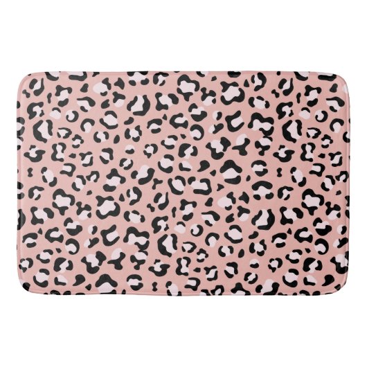 Tapis De Bain Léopard Print, Léopard Spots, Rose Léopard (Devant)