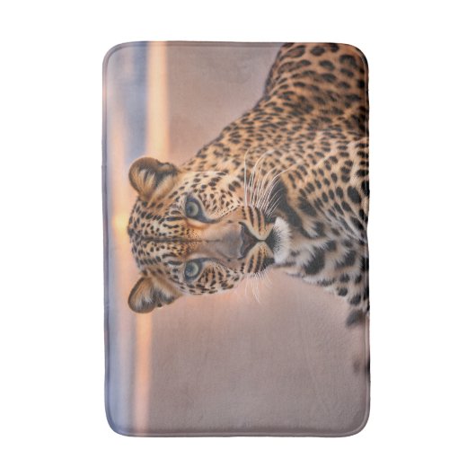 Tapis De Bain Léopard sur la plage (Devant (Vertical))