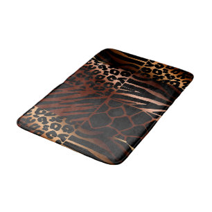 Tapis De Bain Leopard, Zèbre, Girafe, Motif de tigres