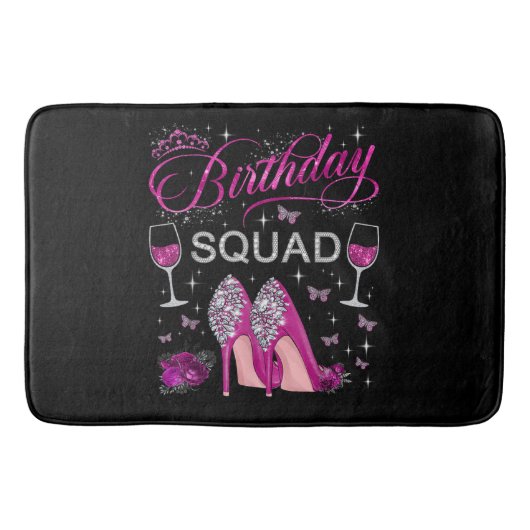 Tapis De Bain L'équipe d'anniversaire Papillons (Devant)