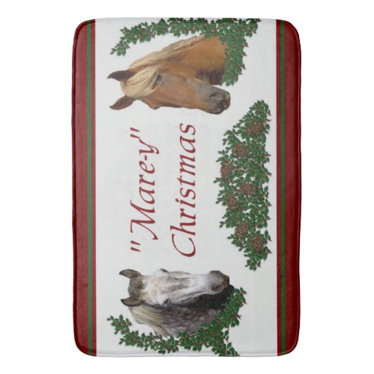 Tapis De Bain Les amateurs de Cheval de Noël Mare-y (devant Vertical)