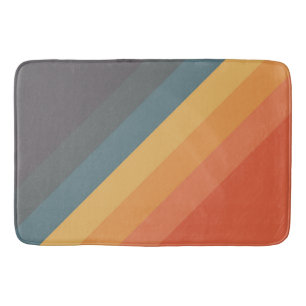 Tapis De Bain Les années 70 coloré 80s Retro Stripes