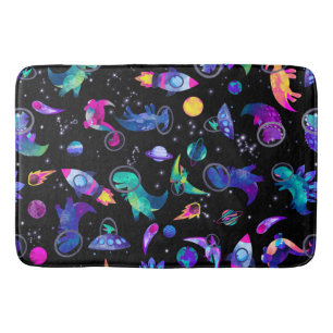 Tapis De Bain Les astronautes de Dinosaure Aquarelle Les enfants