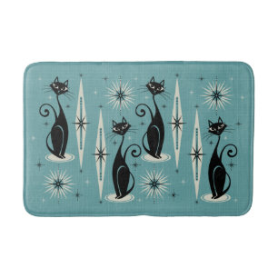 Tapis De Bain Les chats atomiques rétro-américains du milieu d