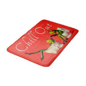 TAPIS DE BAIN LES CHEVÊCHEURS FUNNY S'ENLÈVENT. TEMPS SPA.ROUGE (Angle)