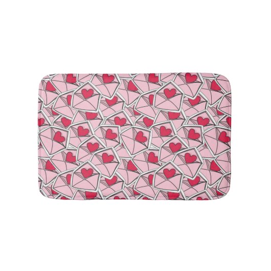 Tapis De Bain Les coeurs de Valentine sur des enveloppes (Devant)