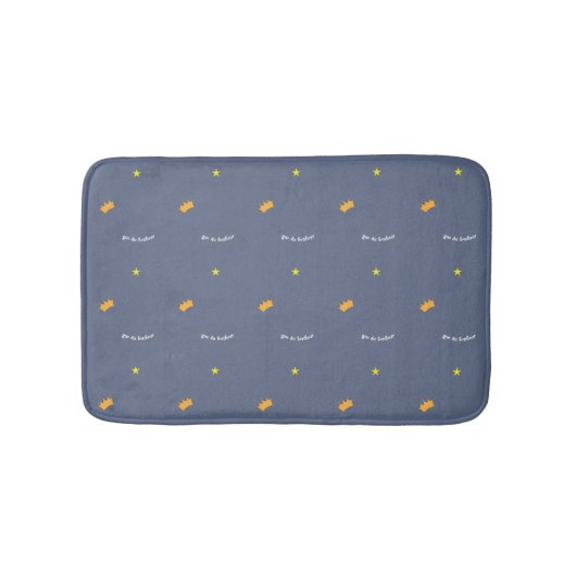 Tapis De Bain Les étoiles bleu marine couronnes doux joyeux doux (Devant)