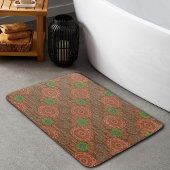 Tapis De Bain Les fibres de dispersion pluvieuse orangée texturé