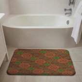 Tapis De Bain Les fibres de dispersion pluvieuse orangée texturé