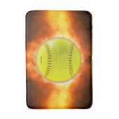Tapis De Bain Les flammes de balle rapide de softball jaune de S (Devant (Vertical))