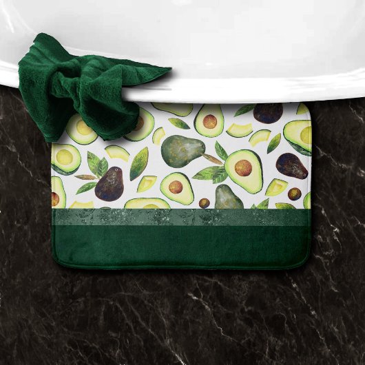 Tapis De Bain Les fleurs d'Avocado | Motif de fruits rustiques v