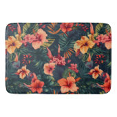 Tapis De Bain Les Fleurs D'Hibiscus, Un Modèle Floral Tropical (Devant)