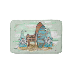 Tapis De Bain Les Gnomes de la plage de l'Aquarelle du surf trop