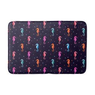 Tapis De Bain Les hippocampes d'eau sur le Motif bleu de la mari
