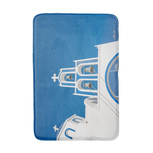 Tapis De Bain Les monuments | Église grecque du dôme bleu (Devant (Vertical))