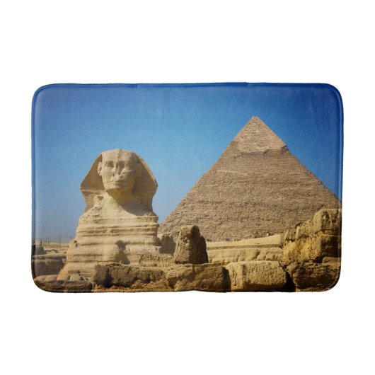 Tapis De Bain Les monuments | Sphinx & Pyramide d'Egypte (Devant)