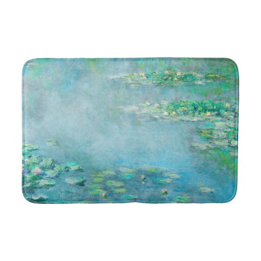 Tapis De Bain Les Nympheas Water Lilies Bleu clair Art (Devant)