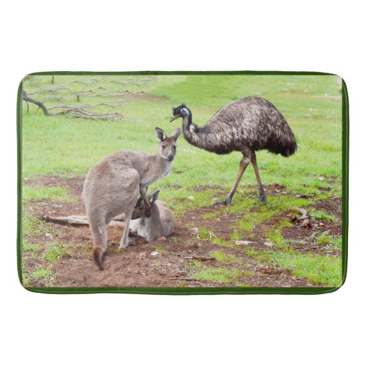 Tapis De Bain "Les Pals improbables : l'amitié Kangaroo et Emu" (Devant)