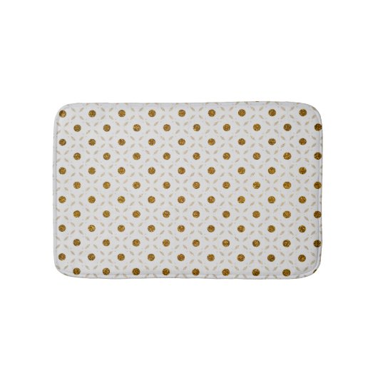 Tapis De Bain Les parties scintillantes de faux d'or blanc (Devant)
