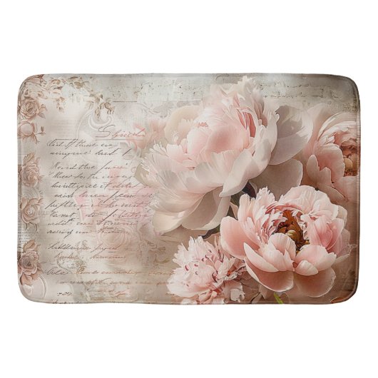 Tapis De Bain Les pivoines en Pink Pastels (Devant)
