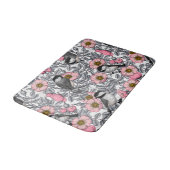 Tapis De Bain Les poulets dans la nature rose, rose et gris (Angle)